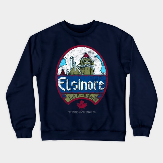 Elsinore Beer Biere Distressed Crewneck Sweatshirt by Unfluid